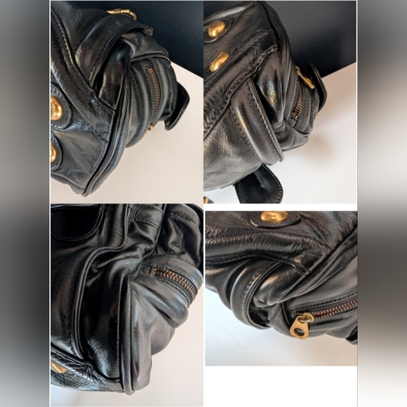 Marc by Marc Jacobs Black Leather Satchel with Drop Handles and Gold Hardware - Picture 14 of 14